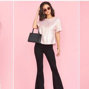 Show Me Your MuMu Pink Metallic Short Sleeve Tee Medium